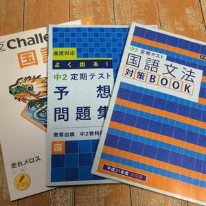 ☆7　進研ゼミ　中学講座　中2　よく出る！定期テスト　予想問題集　文法対策BOOK　国語　教育出版　送210円～