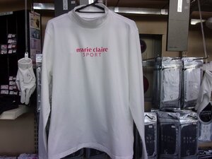 【新品・店頭展示品】 マリクレール 裏起毛長袖モックネック　ホワイト／ＬＬ　処分特価