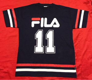 良品 90’sルック レア FILA フィラ ナンバリングホッケーTee 5L