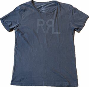 USA製 00s RRL T-Shirt DOUBLE RL Tシャツ Ralph Lauren ラルフローレン ダブルアールエル 墨黒 チャコールグレー フェードブラック
