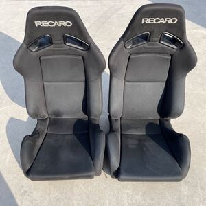 RECARO SR-7 KK100B 左右 2脚セット 中古 レカロシート ブラック ハイエース ランクル スカイライン チェイサー シビック セミバケ