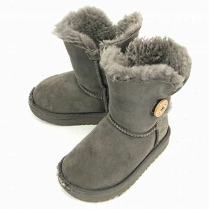 UGG australia★キッズ/ムートンブーツ【14.8/グレー】ベイリーボタン/5991T/アグ オーストラリア◆Q-52