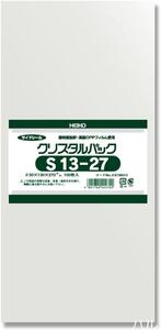 ヘイコー 透明 OPP袋 クリスタルパック 13×27cm 100枚 S13-27