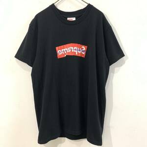 Supreme COMME des GARCONS SHIRTS 17ss コラボ USA製 BOX LOGO TEE ボックスロゴTシャツ 半袖Tシャツ 黒【レターパックプラス郵送可】D