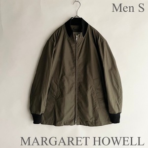 MARGARET HOWELL 日本製 マーガレットハウエル SHOWERPROOF LIGHT COTTON TWILL リブブルゾン ライトアウター 撥水加工 セージ size S sk