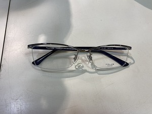 ポリス POLICE F-Titanium 眼鏡 メガネフレーム 現状お渡し シルバー、ネイビー系 VPLN69J