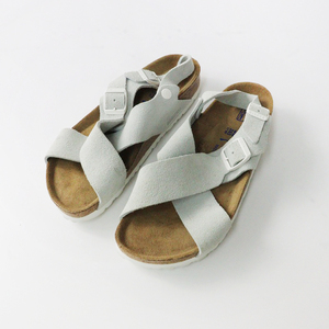 ビルケンシュトック BIRKENSTOCK Tulum トゥルム スエードレザー クロスベルト フラットサンダル 24.5cm/薄灰【2400013724326】