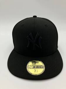 【534A】未使用品 NEW ERA ニューエラ 59FIFTY 7−5/8 60.6㎝ ブラック キャップ ニューヨークヤンキース 黒 帽子 メンズ ファッション