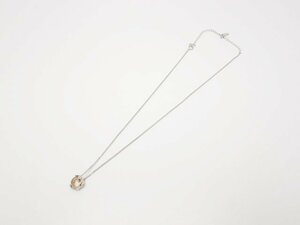 STAR JEWELRY スタージュエリー ハートモチーフペンダントネックレス　K18YG/WG レディース　アクセサリー　中古　送料無料【質屋出品】