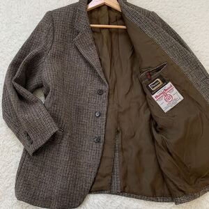 【ゆったりＭサイズ】Harris Tweed ハリスツイード　テーラードジャケット ツイードジャケット ビンテージ ヴィンテージ　ブレザー