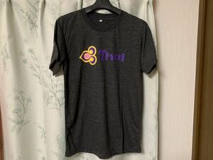 新品未使用 タイ バンコク購入 お土産 タイ航空 デザイン ダークグレー 灰色 半袖 Tシャツ