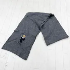 ゆ88★ POLO RALPH LAUREN ロングマフラー ポロベア グレー