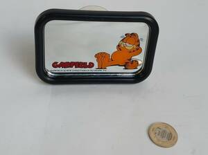 Garfield ガーフィールド 吸盤付きミニミラー（鏡） カー用品 黒 中古 昭和時代 送料無料