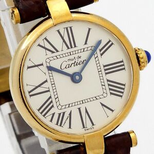 1円 Cartier カルティエ マストヴェルメイユ QZ 動作品 SV925刻印 保あり KB0953T（XX 112）