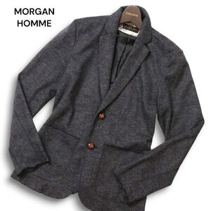 MORGAN HOMME モルガン オム 秋冬 ウール混★ アンコン テーラード ジャケット ブレザー Sz.M　メンズ　C4T09888_B#N