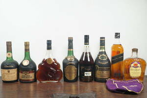 《古酒》8本セット ◇ ナポレオン Hennessy ROUYER クルボアジェ MEUKOW VSOP ジョニーウォーカー Crown Royal ◇ おそらく未開栓 現状渡 