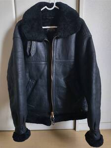 A19 AVIATION アビエイション AIR FORCE JKT B-3 フライト ジャケット ムートン レザー 羊皮 革 アウター ブラック M