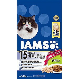 （まとめ買い）マース アイムス 15歳以上用 健康な長生きのために チキン 1.5kg 猫用フード 〔×3〕