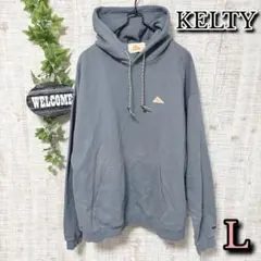 【KELTY】ケルティ トップス L パーカー フード 裏起毛 サックス