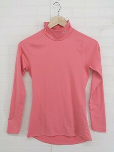 ◇ PUMA プーマ ハイネック 長袖 Tシャツ カットソー サイズL ピンク系 グレー系 レディース E