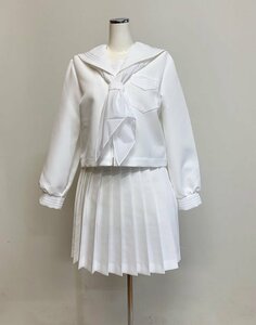 C9【新品】前開き白色セーラー服＋白色スカートセット［スカーフ白]（超大きいサイズ）