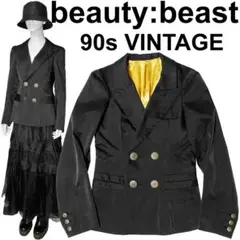 ★美品★beauty:beast★90s ダブル テーラードジャケット★ブラック