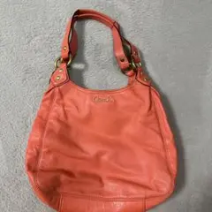 Coach オレンジ レザー ショルダーバッグ