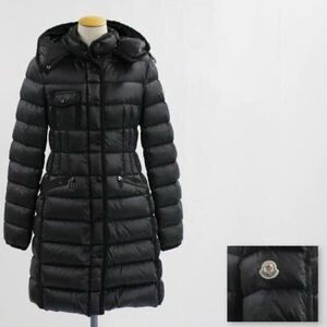 【美品】　モンクレール MONCLER エルミンヌ　ブラック　サイズ1 ダウンコート　ロングコート　