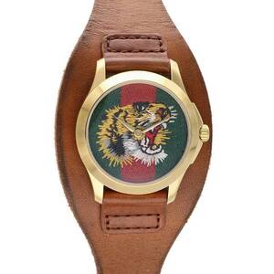 グッチ GUCCI YA126485 G-TIMELESS マルシェ・デ・メルヴェイユ タイガー文字盤ステンレスクォーツ腕時計 中古 BS99