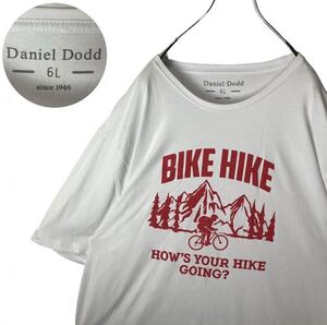 グッドデザイン古着！マウンテンサイクリングプリント ビッグサイズホワイトTシャツ