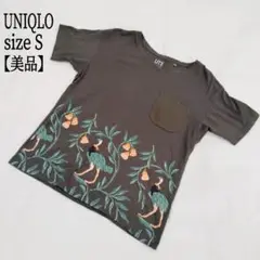 【美品】 ユニクロ UNIQLO UT 半袖 花柄 プリントTシャツ サイズS