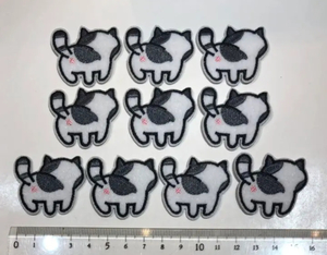 10枚セット アイロンワッペン 刺繍ワッペン 猫ちゃん アイロン アップリケ ワンポイント　新品