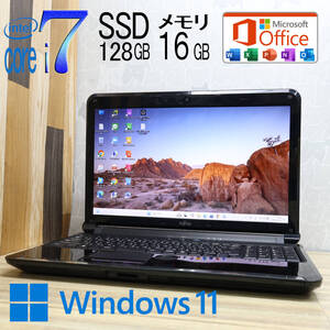 ★中古PC 最上級4コアi7！SSD128GB メモリ16GB★LIFEBOOK AH54/DA Core i7-2630QM Webカメラ Win11 MS Office 中古品 ノートPC★P67486