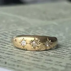 希少　英国　イギリス　ヴィンテージ　18k 18金　ジプシーリング