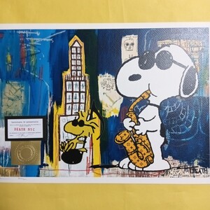 DEATH NYC 世界限定100枚 アートポスター　 SNOOPY スヌーピー PEANUTS ヴィトン 音楽　Music ミシェルバスキア トムエバハート 現代アート