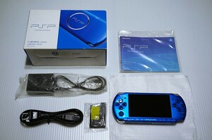 ☆新品同様☆ PSP - 3000 ブルー blue SONY メモリースティック付 本体 美品