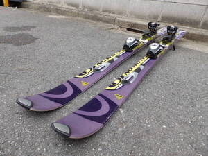 25 SALOMON スキー板 MONO COQUE L150 150cm 10.4cm/7.1cm/9.4cm ビン SALO S710 28cm-32cm 中古！