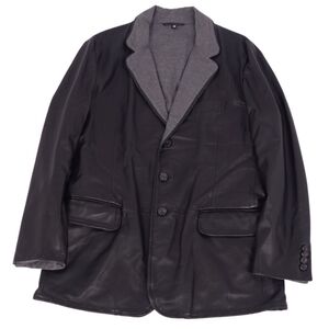 美品 ジョルジオアルマーニ GIORGIO ARMANI ジャケット レザージャケット テーラード ラムレザー アウター メンズ 52 黒 cf04on-rm10e27344