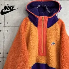 【大人気】ナイキ NIKE☆ボア フリース アノラック キルティング 刺繍ロゴM