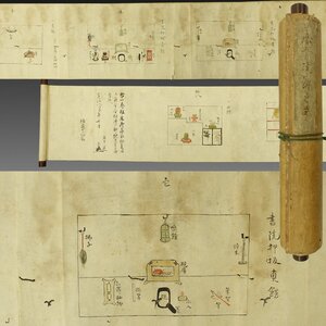 【真作】喜聞◆『床書院飾之式(秘伝書)』1巻 古筆 古文書 古書 公家 武士 床の間 絵巻物 古写本 雛形本 数寄屋建築 茶道 建築資料 江戸後期