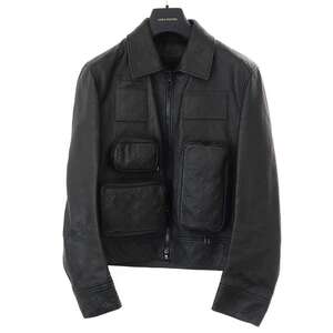 LOUIS VUITTON ルイヴィトン Monogram Embossed Utility Jacket モノグラムエンボスユティリティ レザージャケット 44 ITZUB2Y11NW9