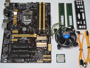 ■ ASUS H87-PRO + Intel Core i5-4670 + Crucial DDR3-8GB(4GBx2) + リテールクーラー LGA1150 動作品 IOパネル付属 ■