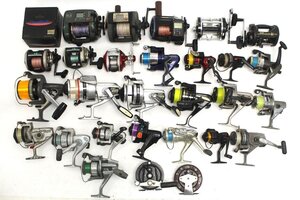 AbuGarcia Daiwa SHIMANO 他 両軸リール ベイトリール スピニングリール 等 大量セット フィッシング 釣具 まとめ ジャンク 12-E038/1/160