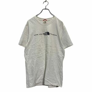 中古 古着 THE NORTH FACE 半袖 プリントTシャツ M ホワイト ノースフェイス クルーネック バックプリント 古着卸 アメリカ仕入 a604-5210