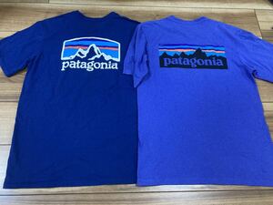 patagonia パタゴニア p6 半袖Tシャツ 2枚セット　オーガニックコットン ブルー　パープル　レギュラーフィットＸＳサイズ 厚手