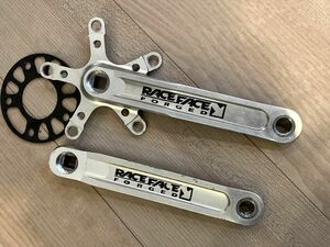 中古 RACE FACE レースフェイス TURBINE タービン シルバー スクエアテーパー 170mm PCD110mm 即決 RaceFace オールドMTB