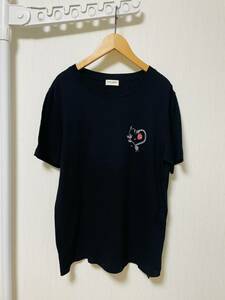 国内正規☆[SAINT LAURENT PARIS] 2018 スネークハート コットンカットソー 半袖Tシャツ XS 530209 イタリア製 サンローランパリ