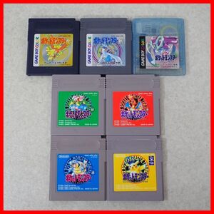 動作保証品 GB/GBC ゲームボーイ/カラー ポケットモンスター 赤/緑/黄/青/金/銀/クリスタル 7本セット ポケモン Pokemon Nintendo【10