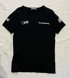 GAS × HONDA racing ガス　ホンダレーシング　コラボ　シルバープリント Tシャツ ブラック Mサイズ