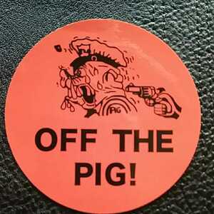 OFF THE PIG! 　ステッカー　８０mm丸　防水